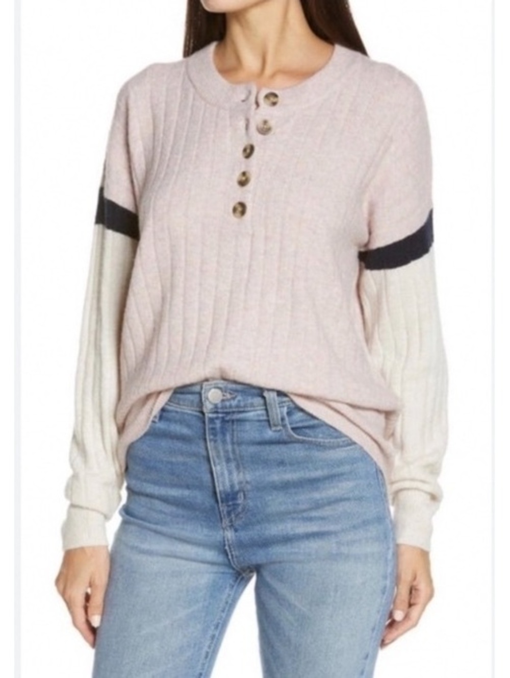 Madewell Women’s Medium Bowden Henley Merino Wool Alpaca Sweater